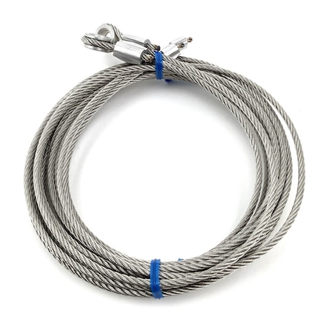Fleet Engineers Cable Set, Roll-Up Door, Std, 125.00 In. Cable, 5/16 Cable Eye, 7 X 19 Stainless 025-01447
